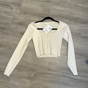 Oak and Fort Ripped Knit top